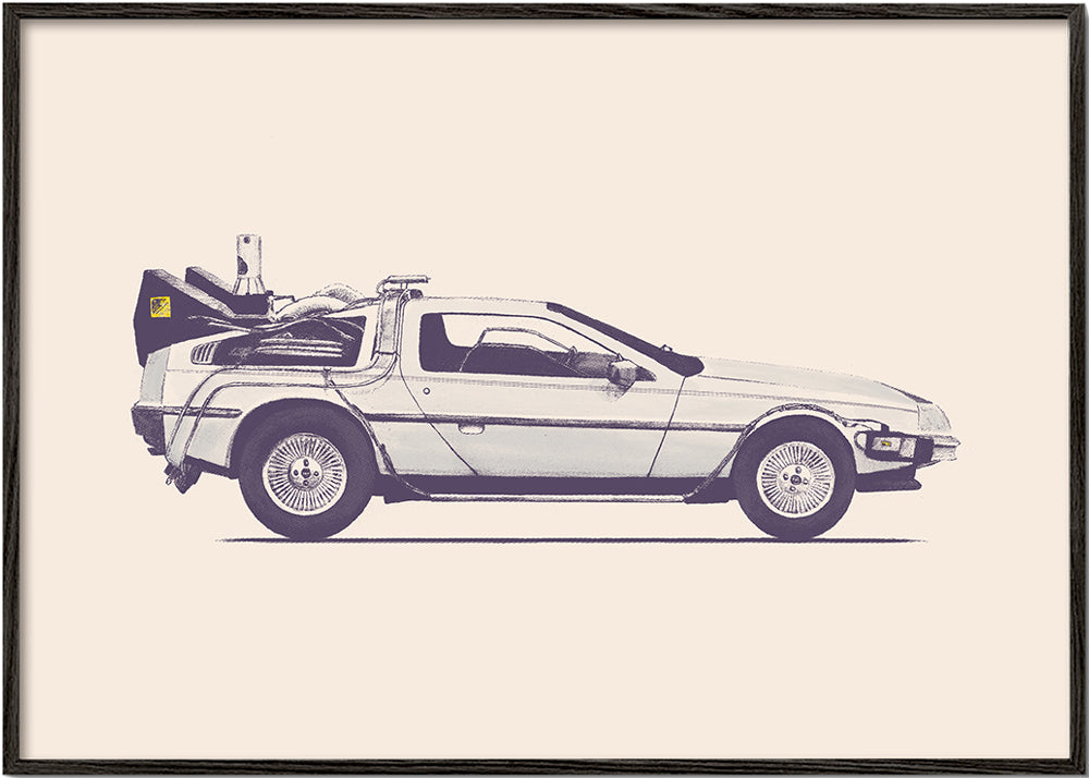 Vintage obraz auto DeLorean z boku