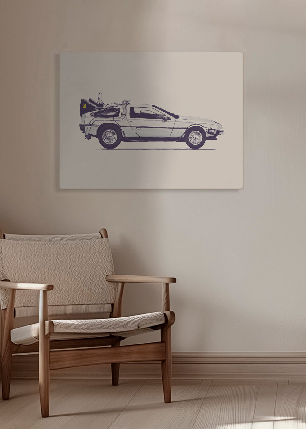 Vintage obraz auto DeLorean z boku