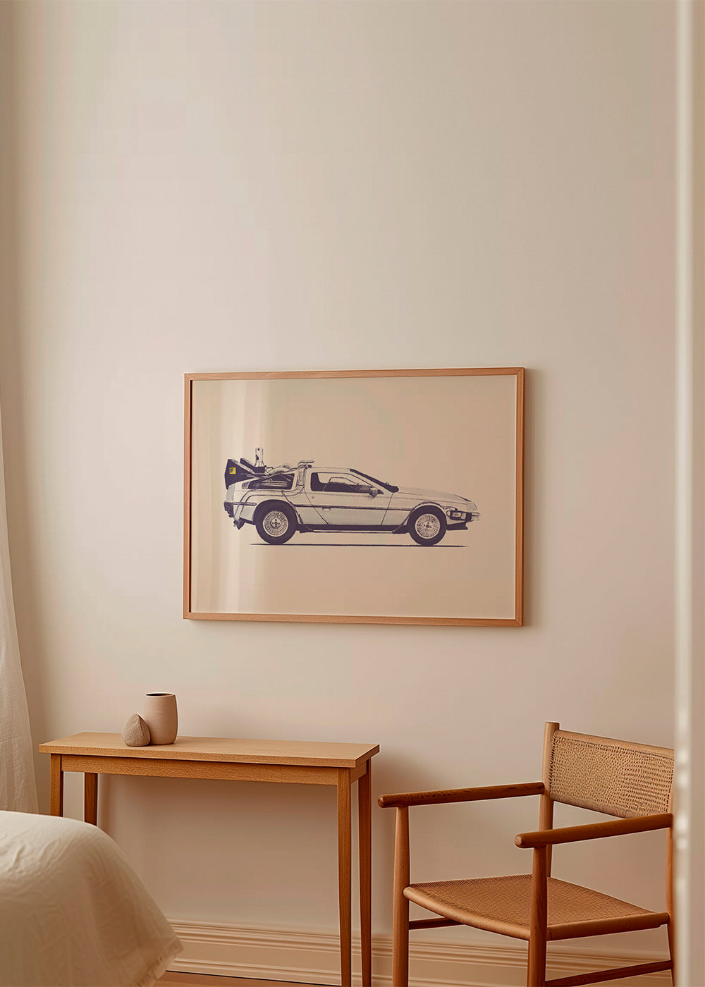 Vintage obraz auto DeLorean z boku