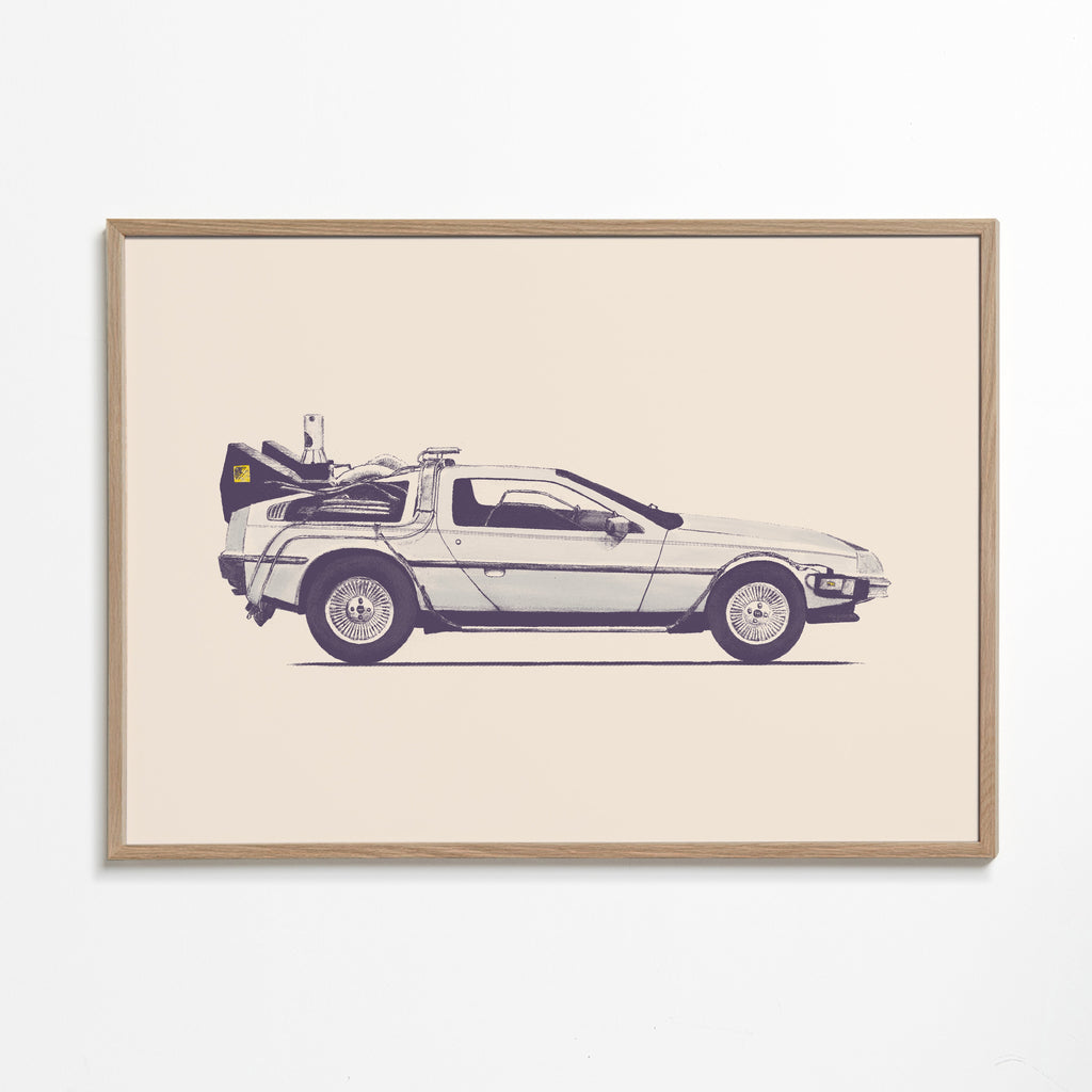 Vintage obraz auto DeLorean z boku