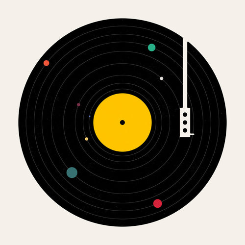 Vintage plakát s vinylovou grafikou