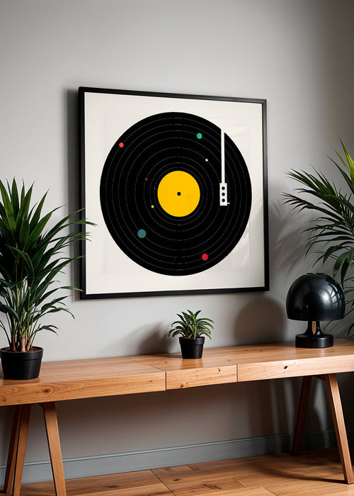 Vintage plakát s vinylovou grafikou