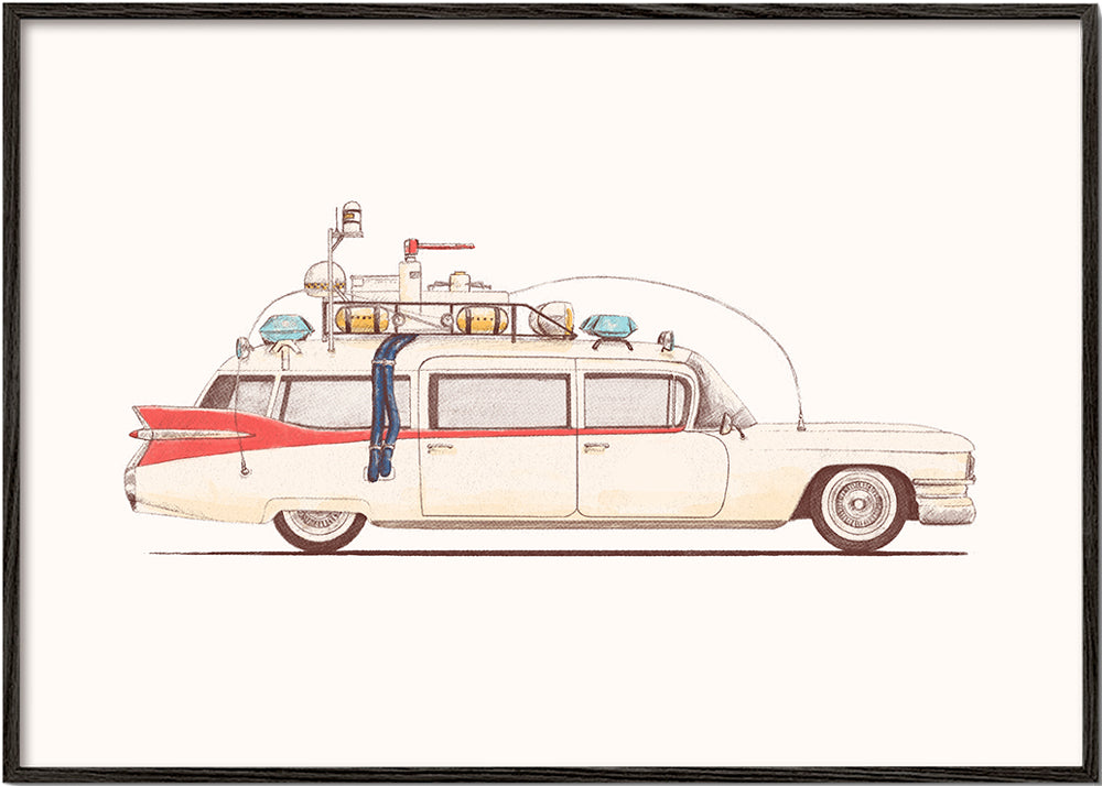 Vintage auto ilustrace