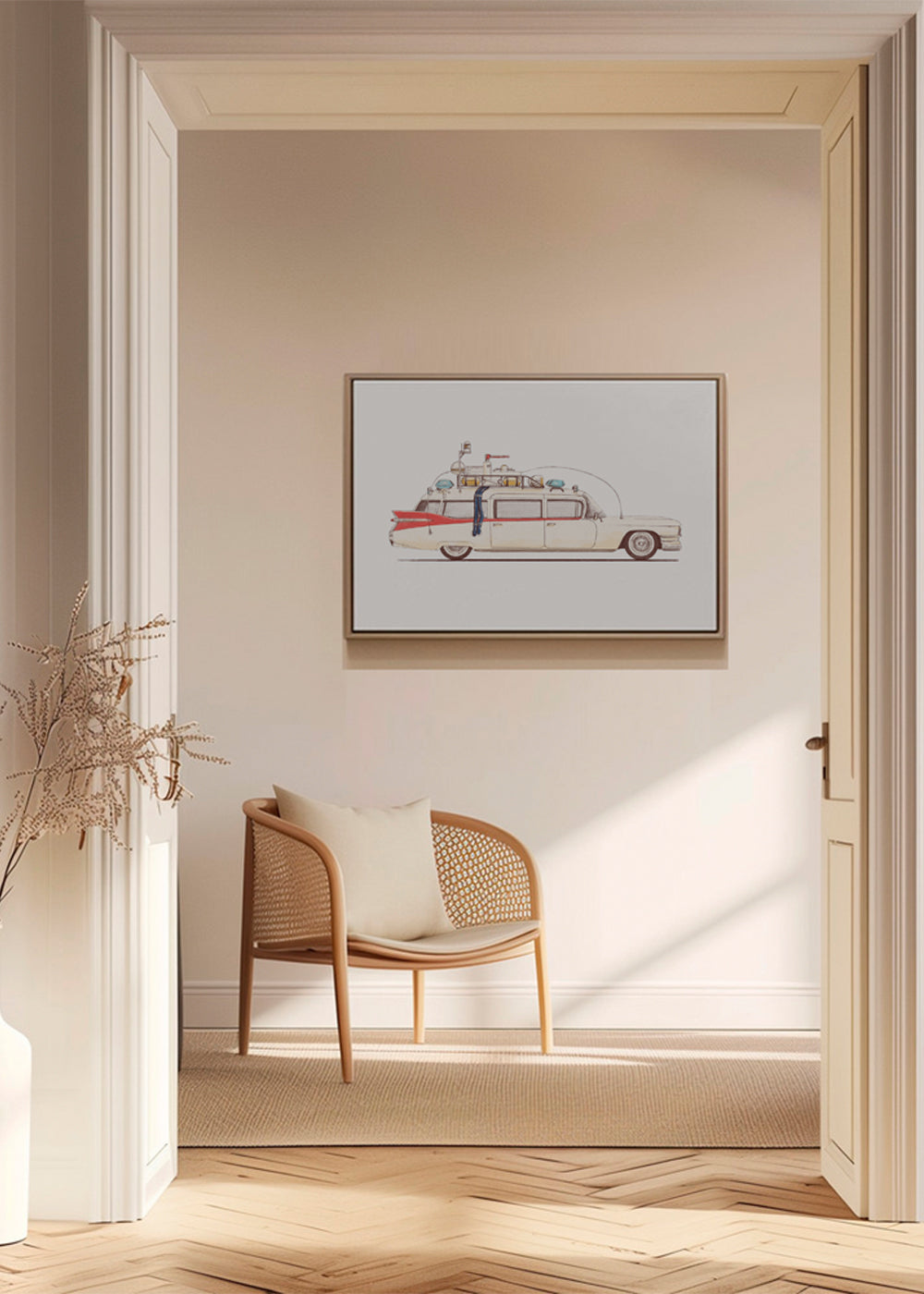 Vintage auto ilustrace