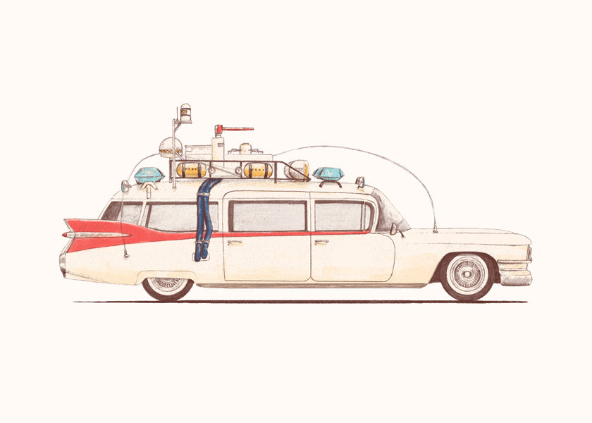 Vintage auto ilustrace
