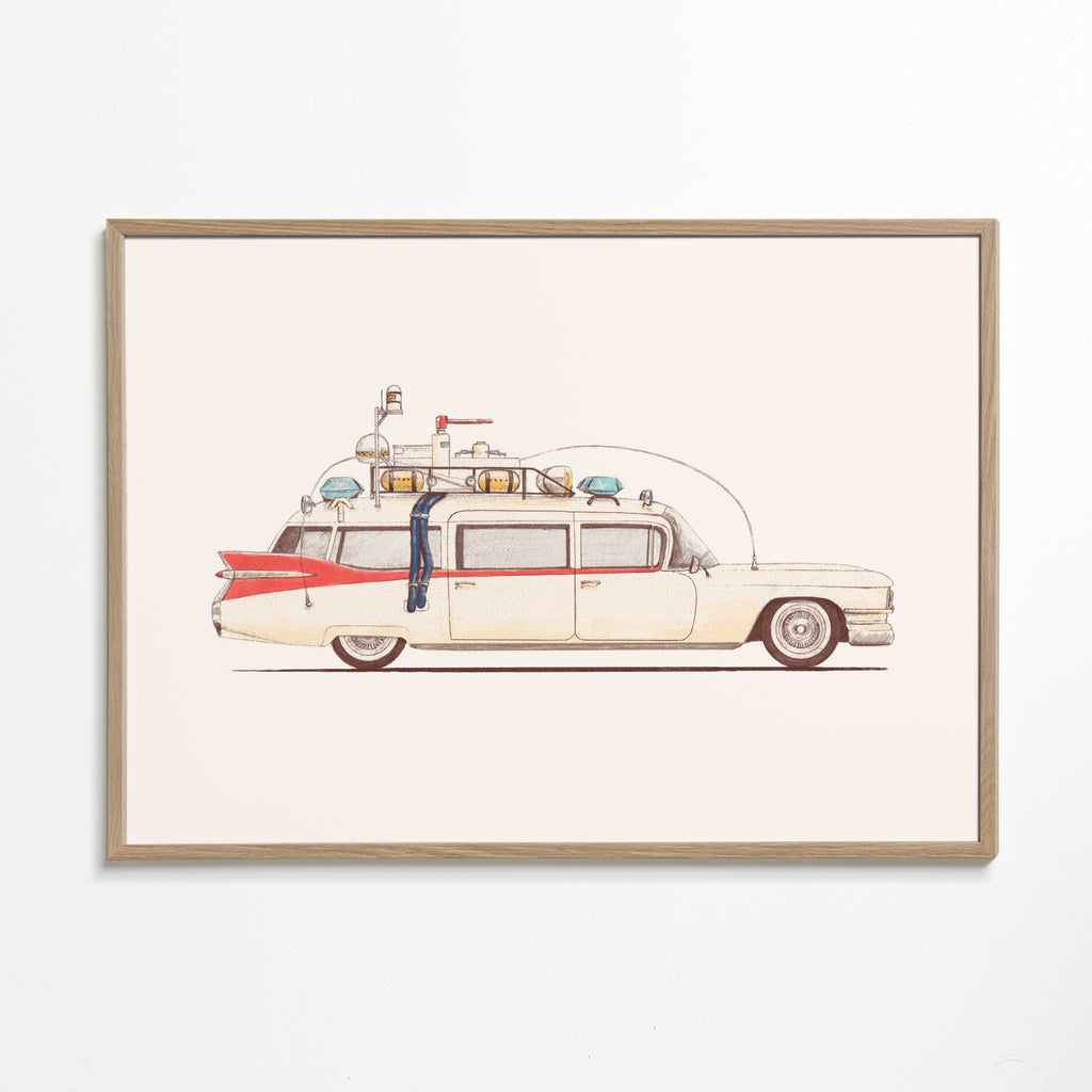 Vintage auto ilustrace