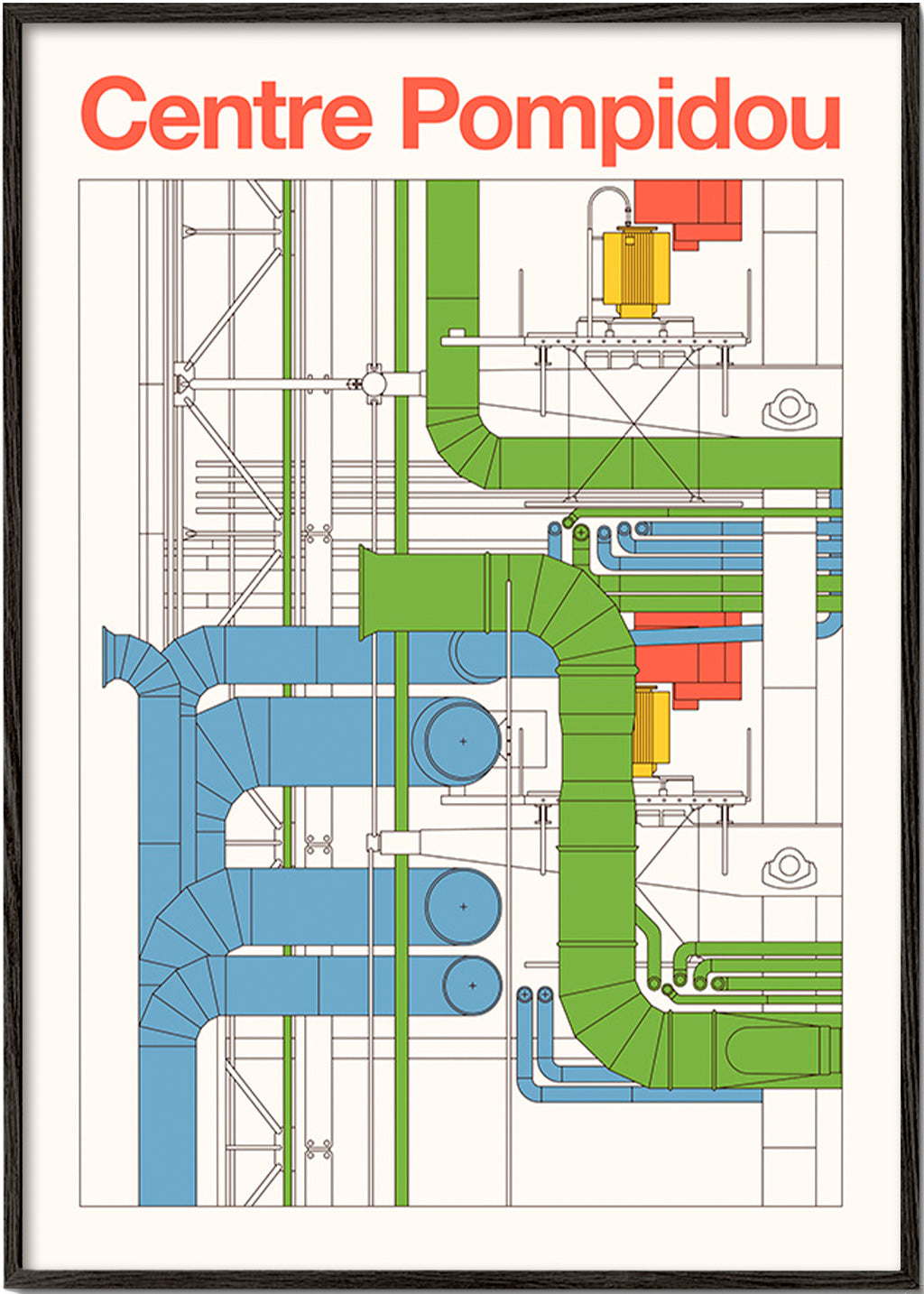 Městské umění Centre Pompidou, architektonický diagram