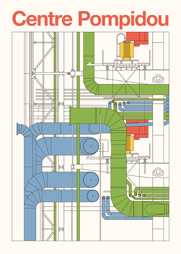 Městské umění Centre Pompidou, architektonický diagram
