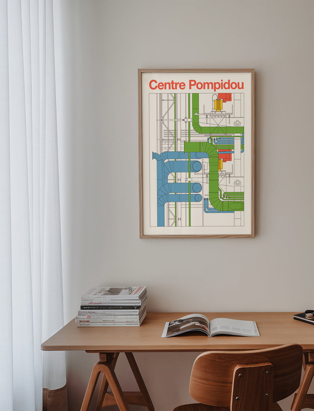 Městské umění Centre Pompidou, architektonický diagram