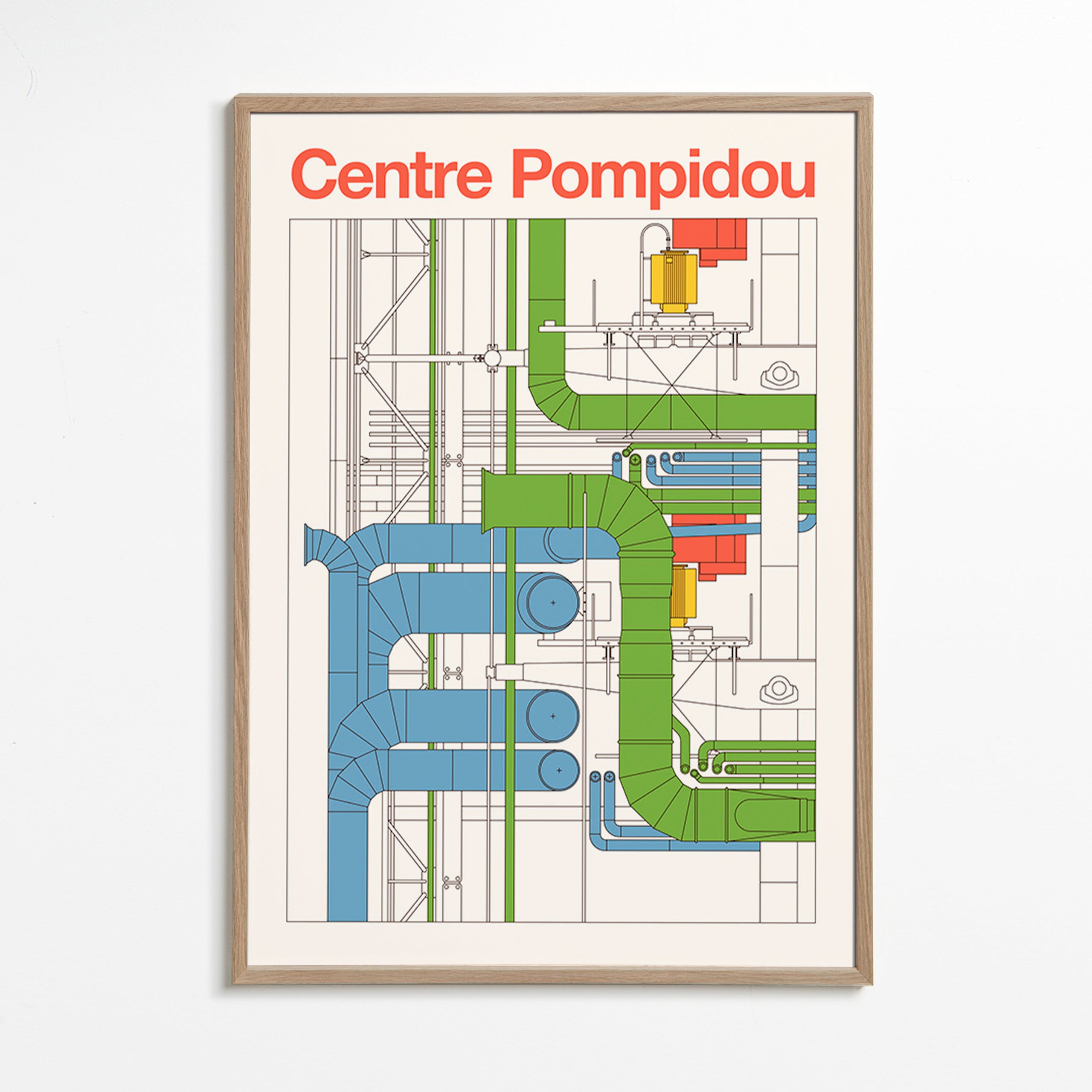 Městské umění Centre Pompidou, architektonický diagram