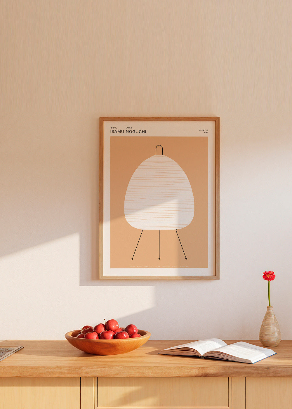 Minimalistický obraz Noguchi lampa Akari