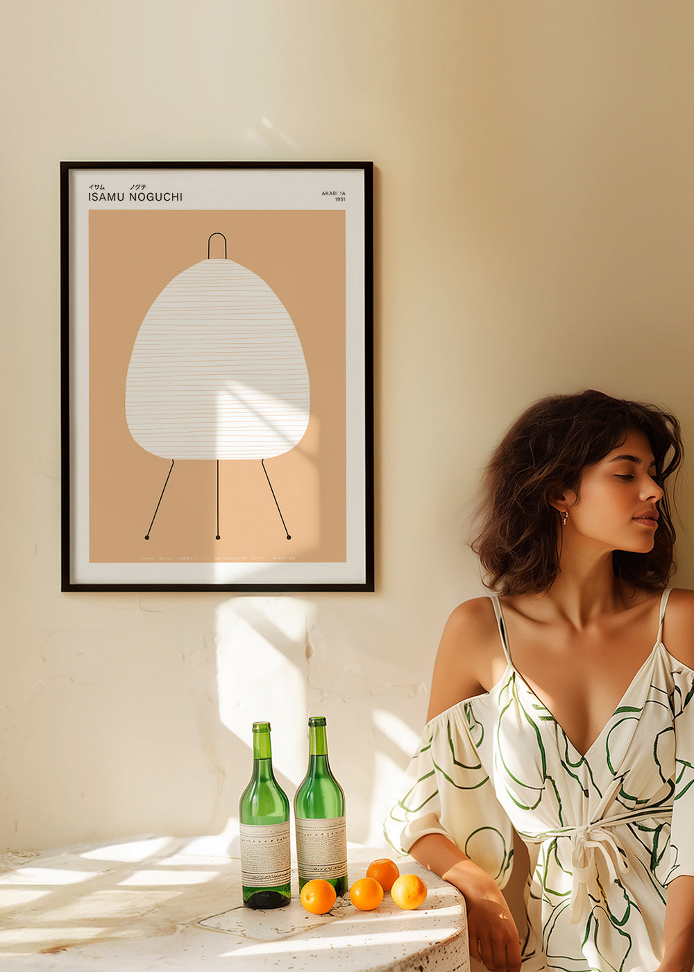 Minimalistický obraz Noguchi lampa Akari