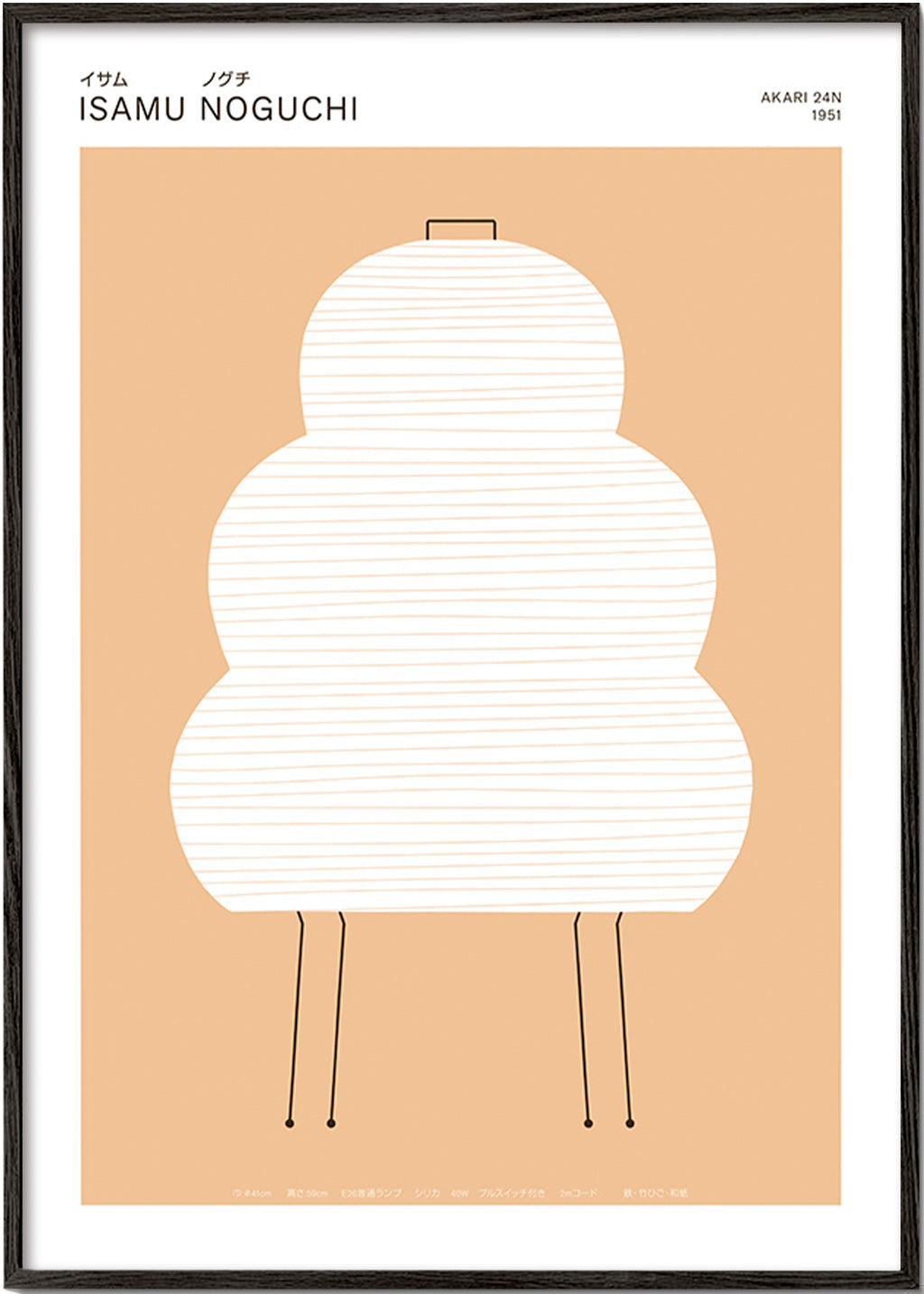 Ilustrace Noguchi Akari v minimalistických liniích