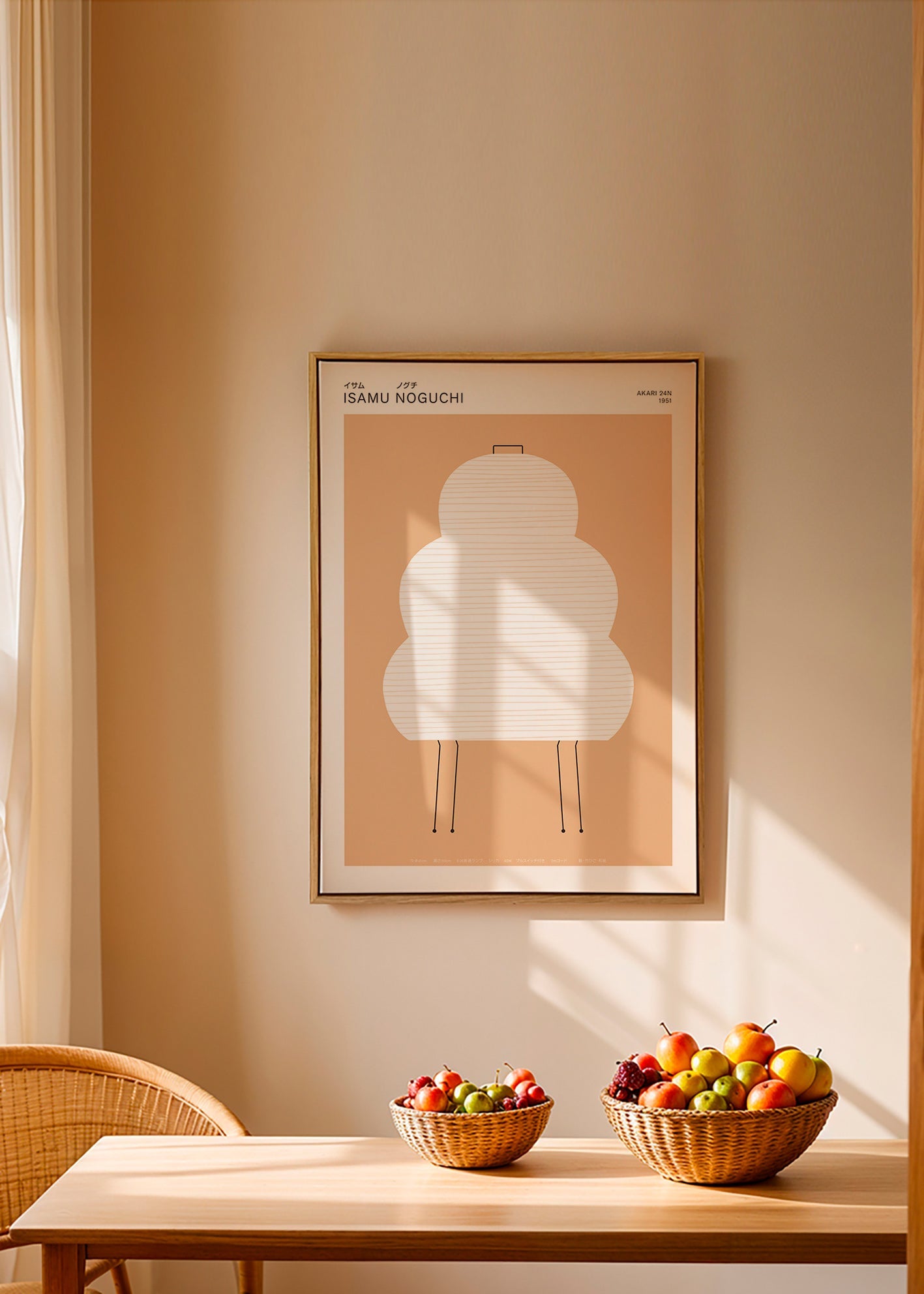 Ilustrace Noguchi Akari v minimalistických liniích