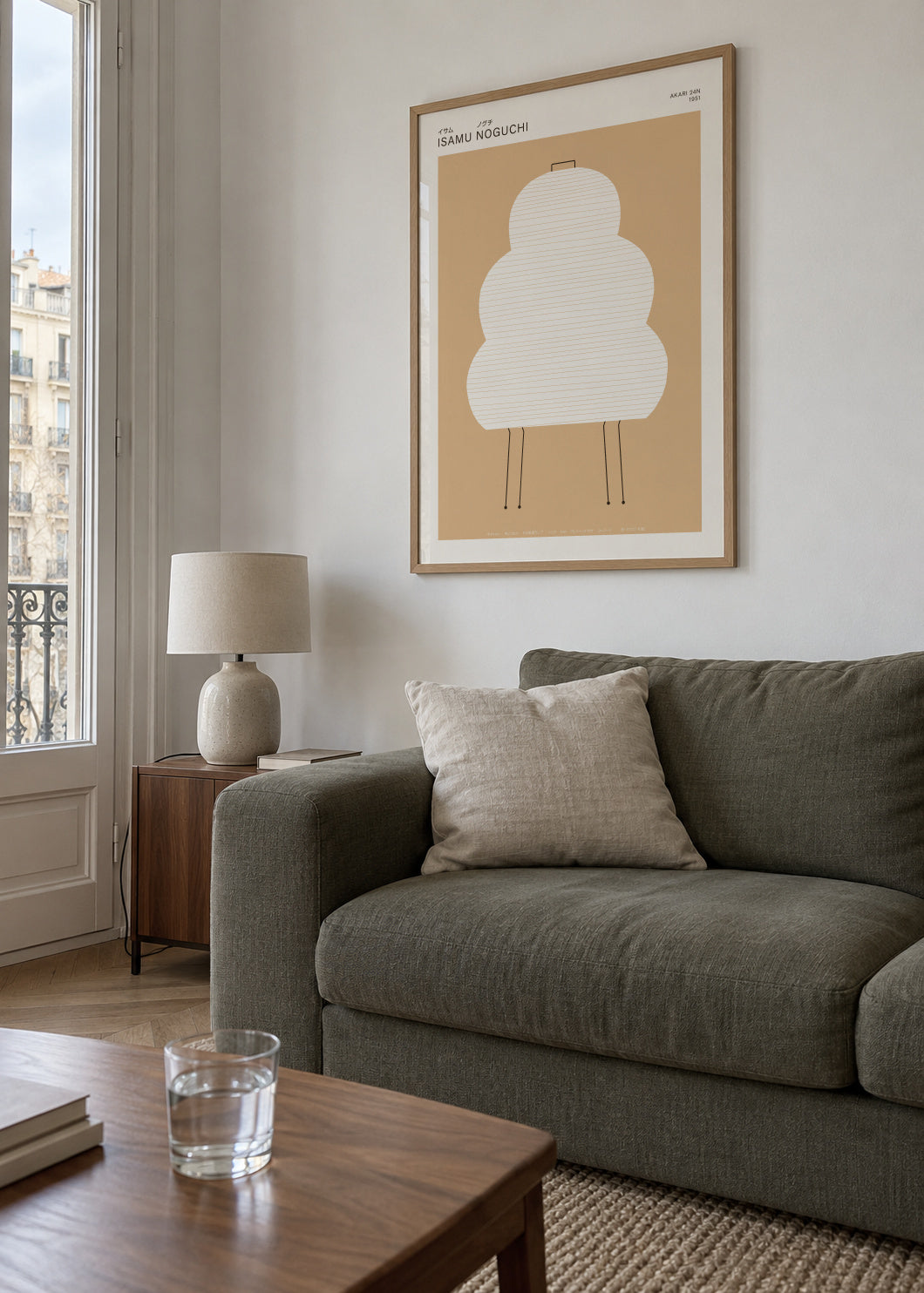 Noguchi - Akari 24N - Framed poster in an interior