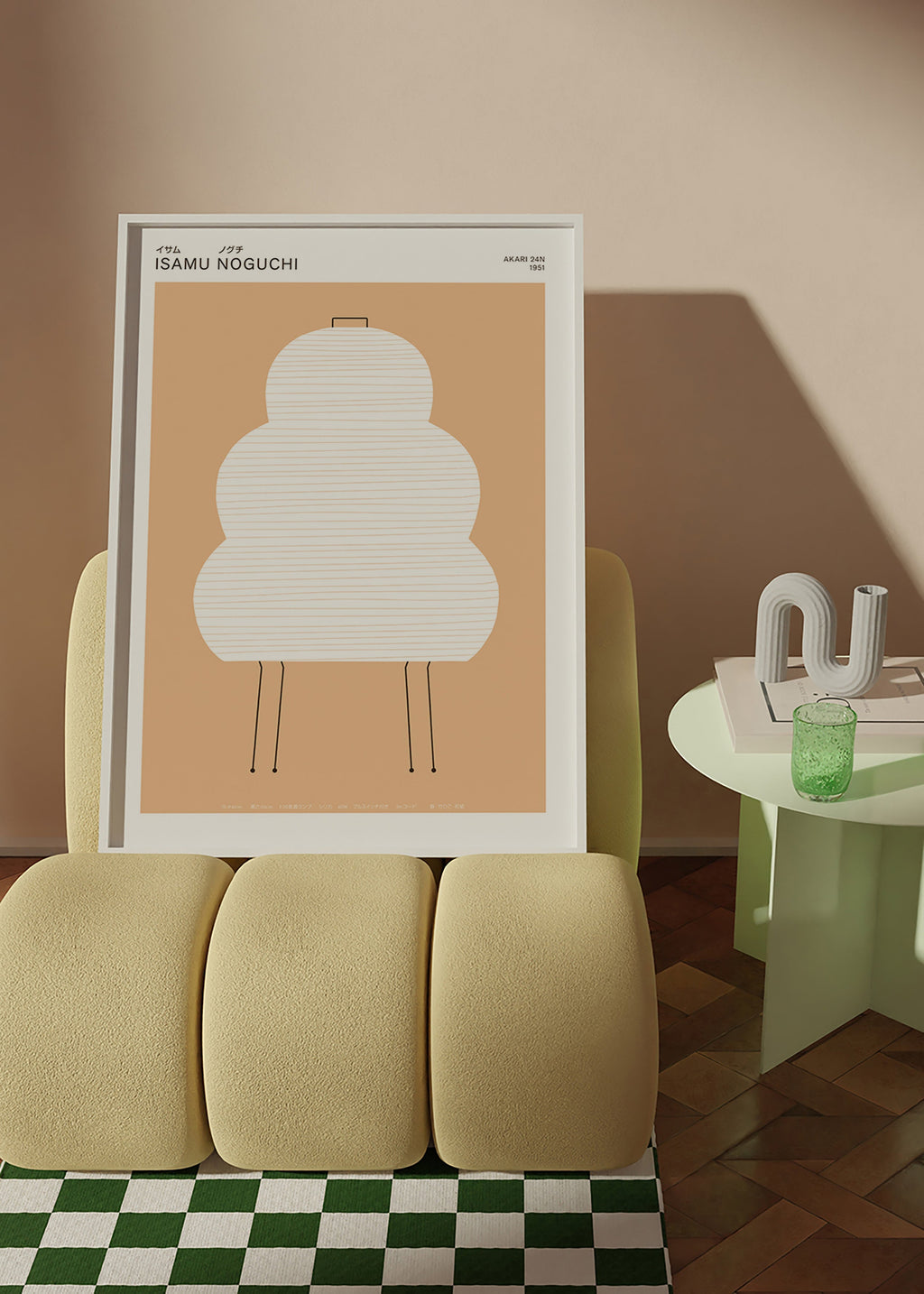 Ilustrace Noguchi Akari v minimalistických liniích