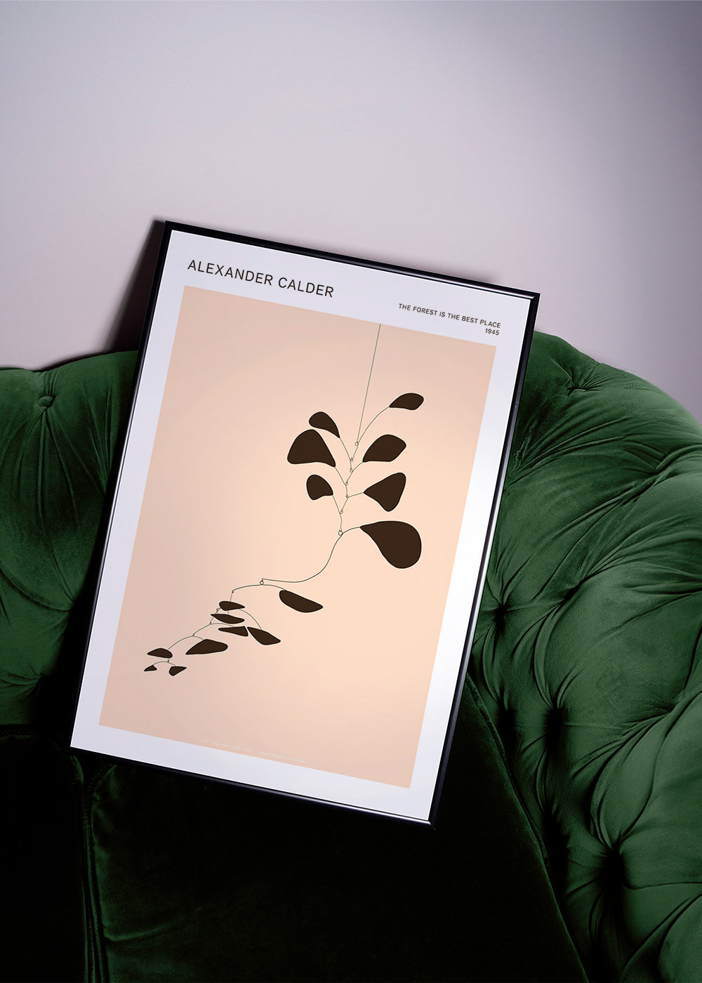 Botanický tisk Calder mobil černé listy