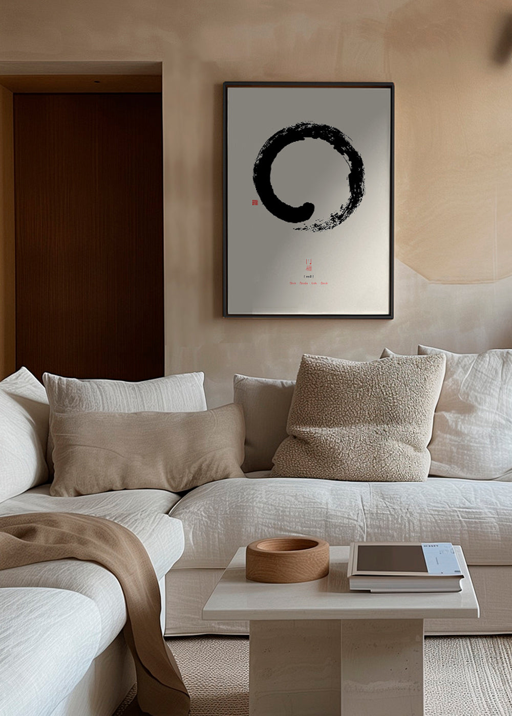 Minimalistický enso v japonském inkoustu