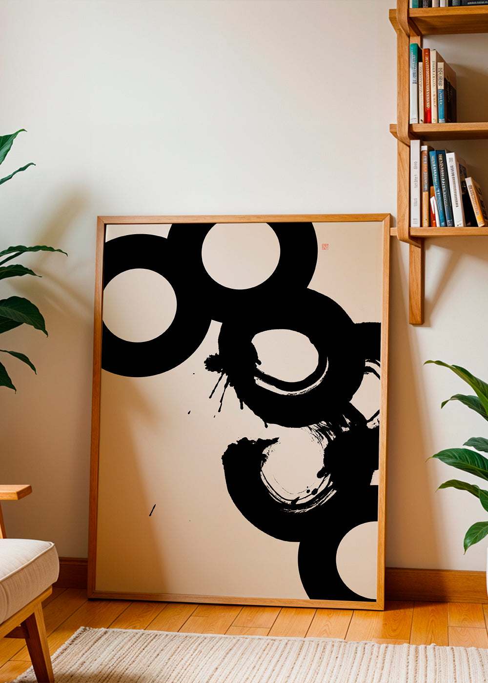 Abstraktní obraz Inkoustové kruhy