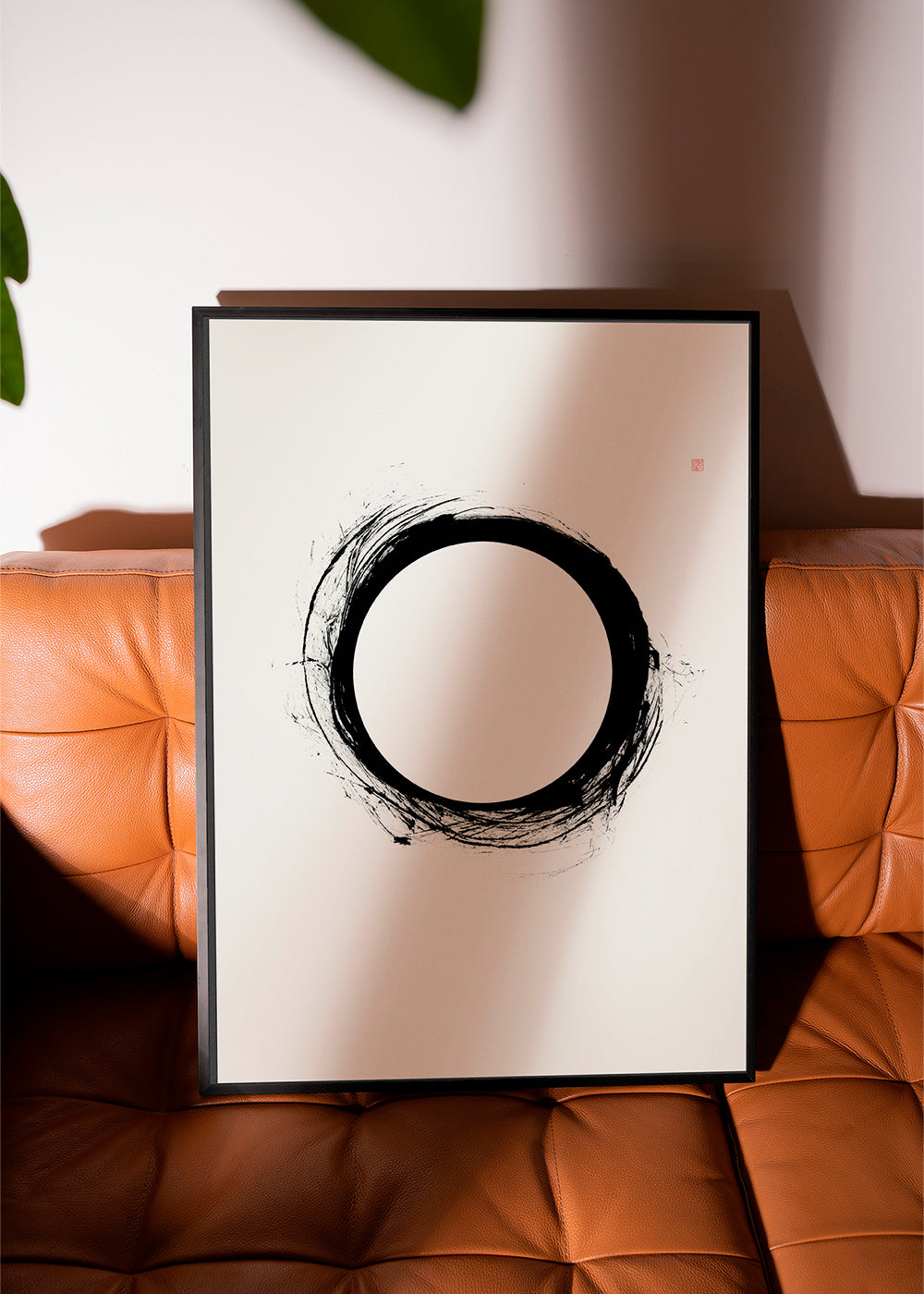 Minimalistický obraz s gestickým kruhem