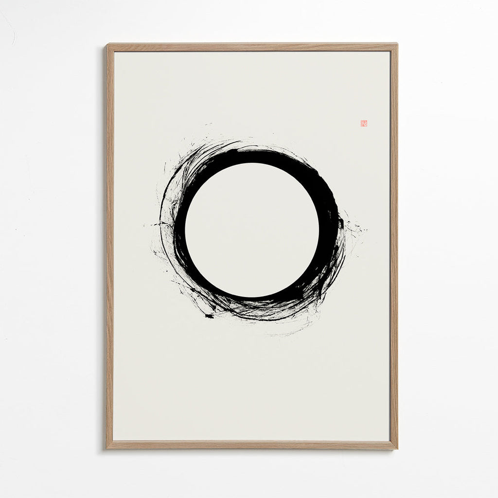 Minimalistický obraz s gestickým kruhem