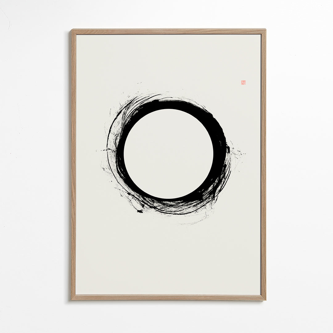 Minimalistický obraz s gestickým kruhem