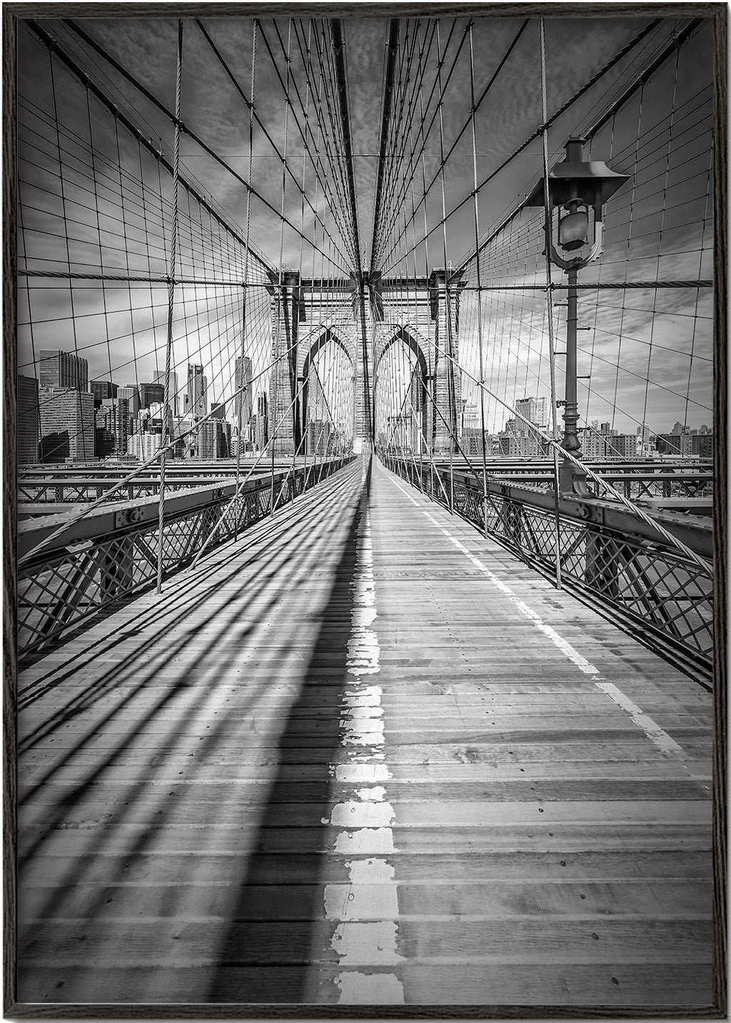 Obraz města Brooklyn Bridge černobílý