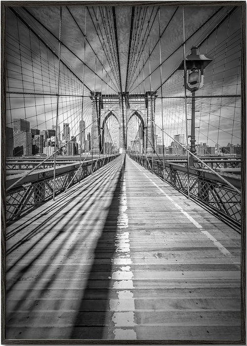 Obraz města Brooklyn Bridge černobílý