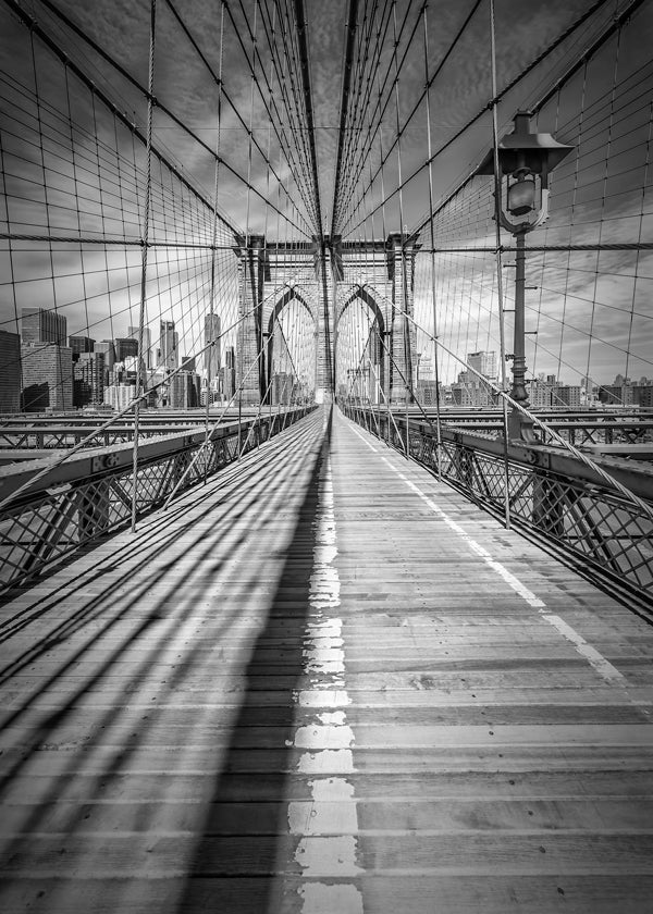 Obraz města Brooklyn Bridge černobílý