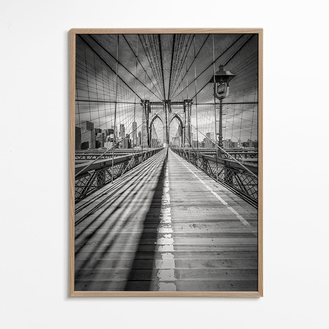 Obraz města Brooklyn Bridge černobílý