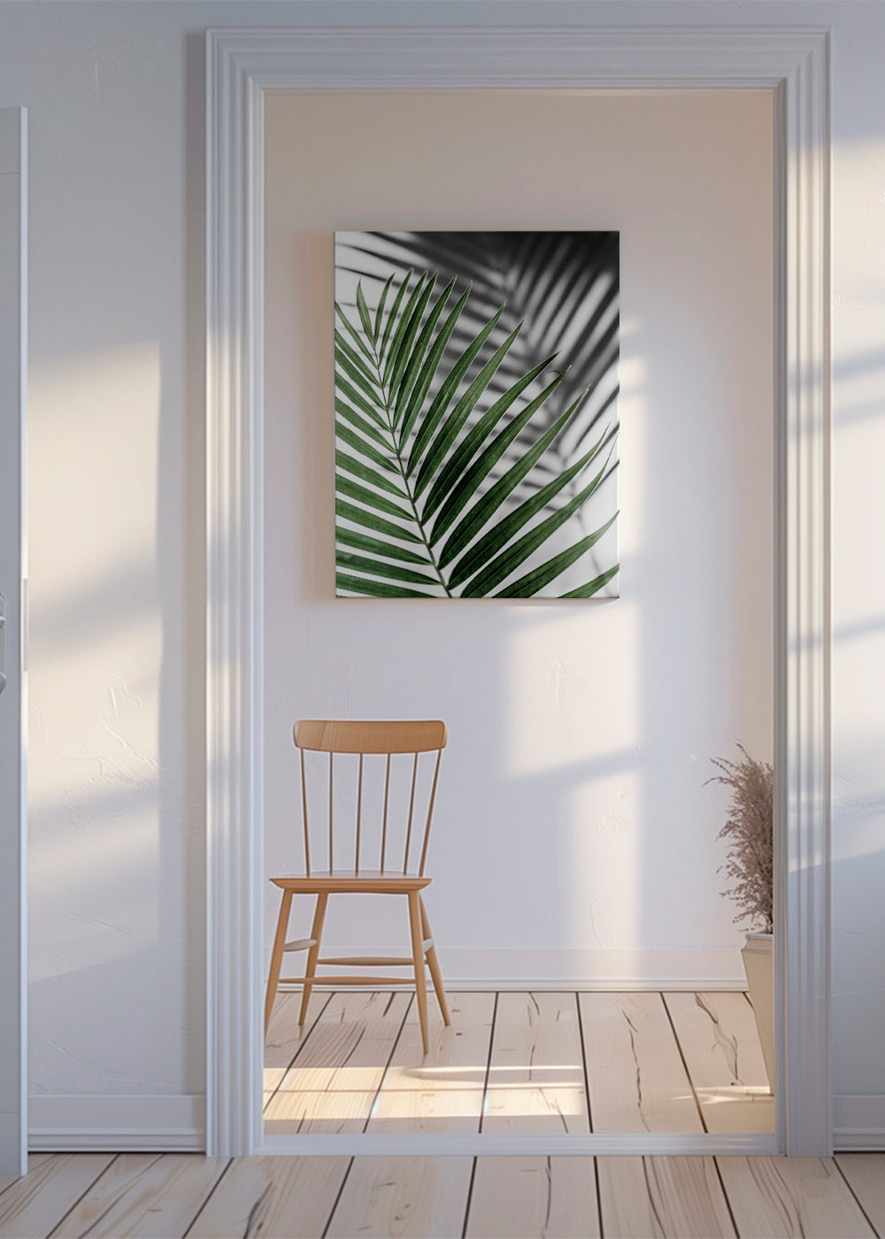 Botanický plakát s palmovým listem v detailu