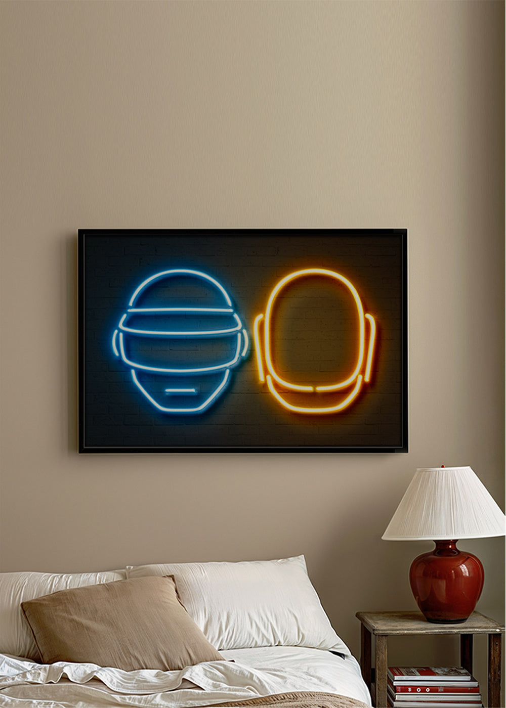 Vintage plakát helma neon