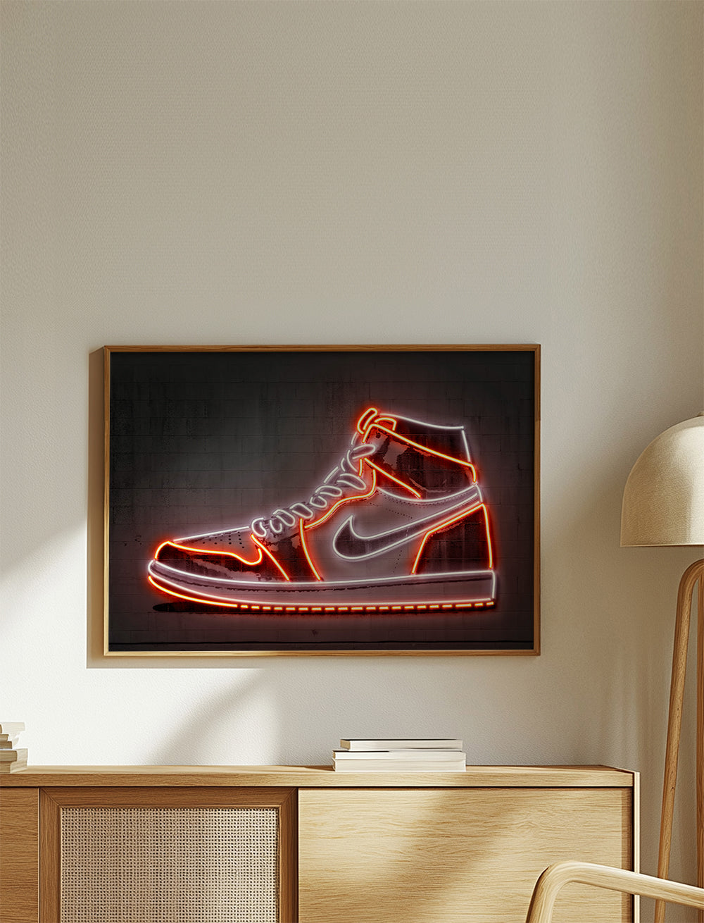 Sportovní obraz Jordan v neonovém podání