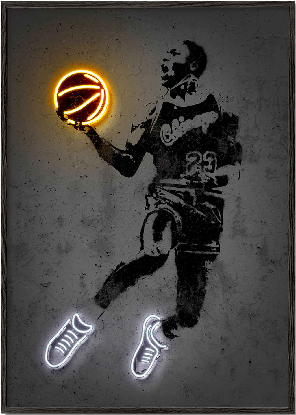 Sportovní obraz stencil s neonem