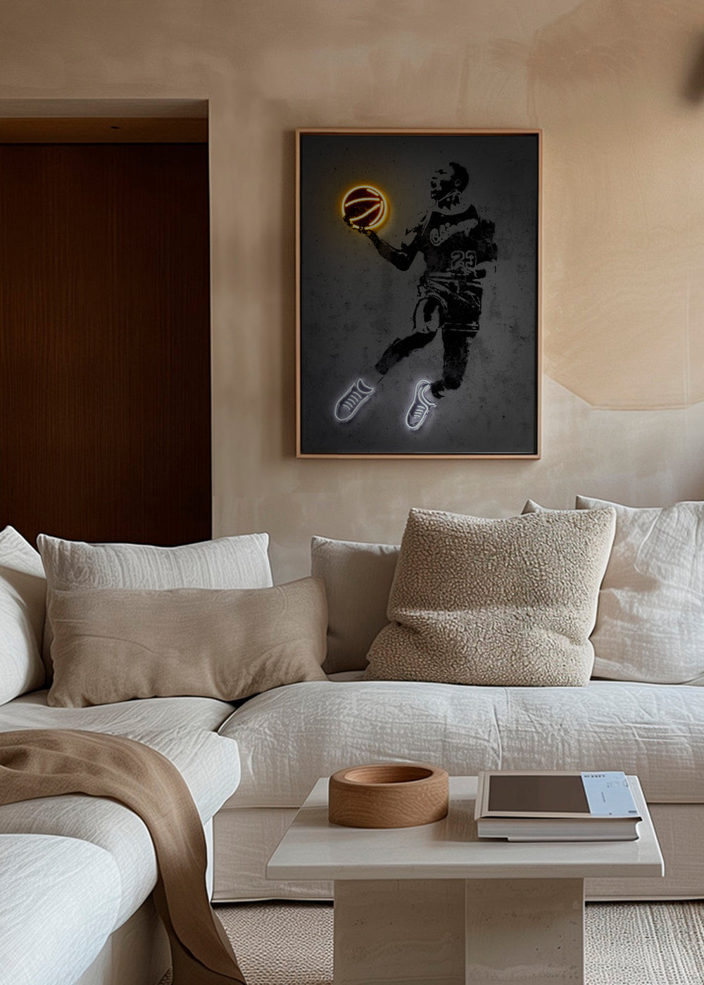 Sportovní obraz stencil s neonem
