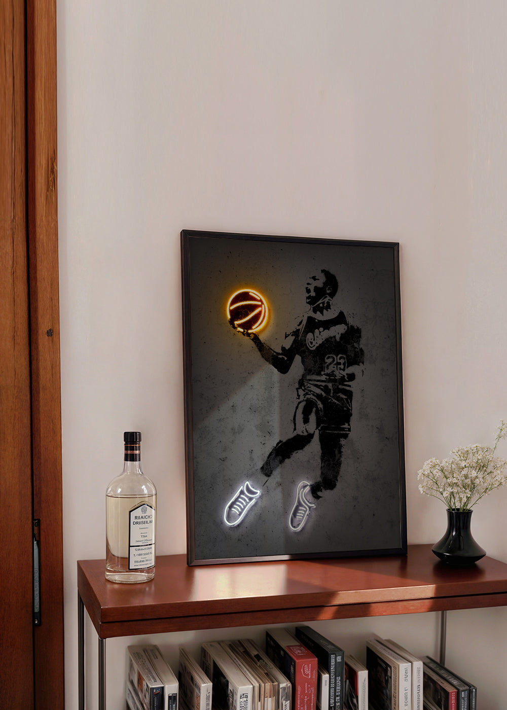 Sportovní obraz stencil s neonem