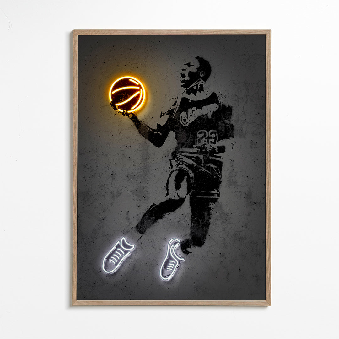 Sportovní obraz stencil s neonem