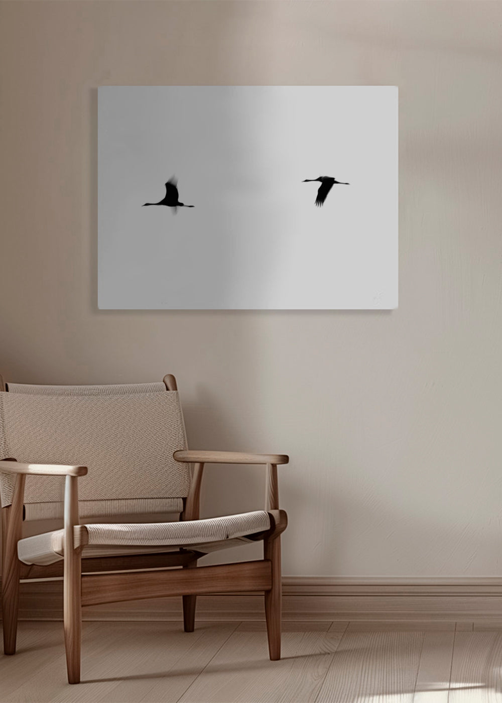 Obraz jeřábi v letu minimalistický