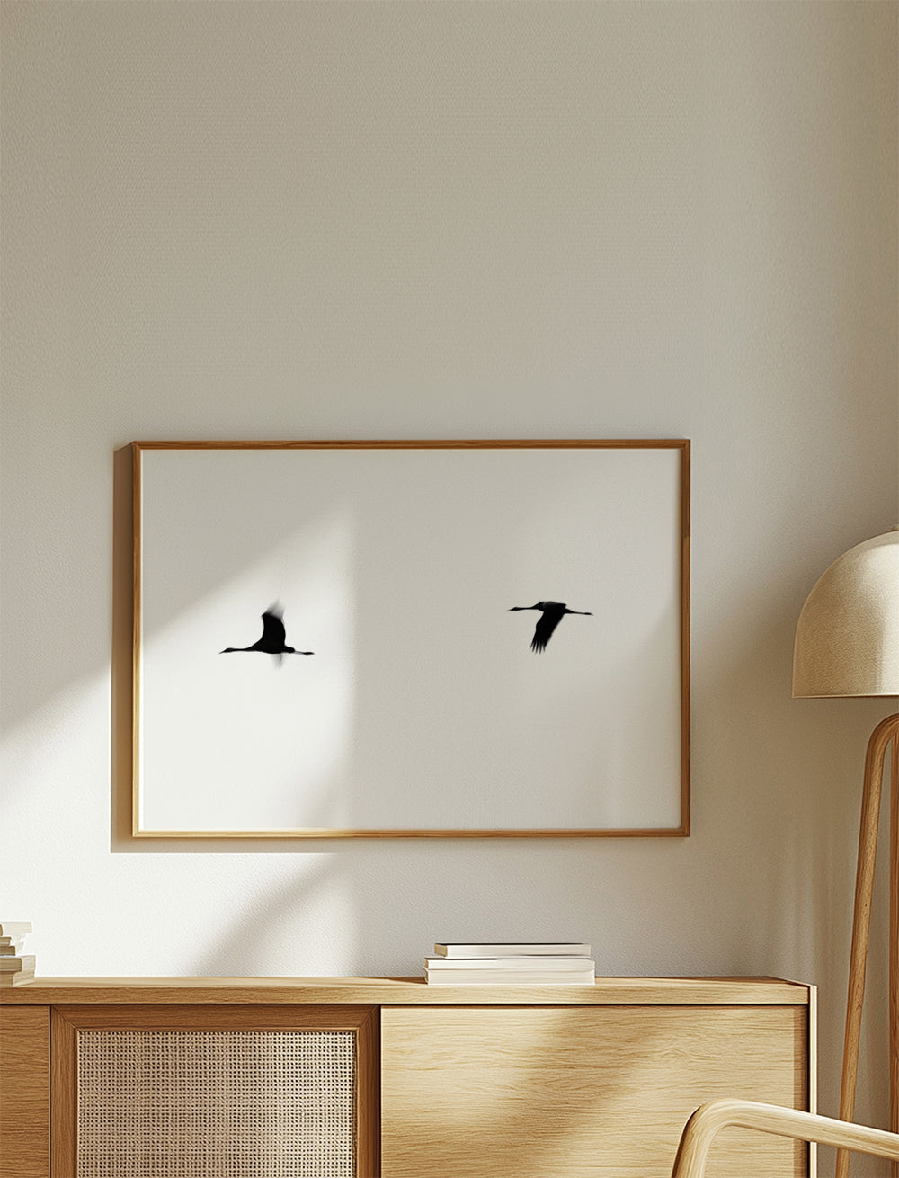 Obraz jeřábi v letu minimalistický