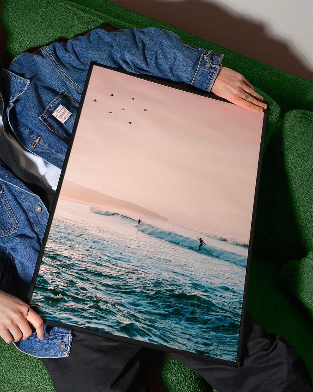 Sportovní umění surf při východu slunce