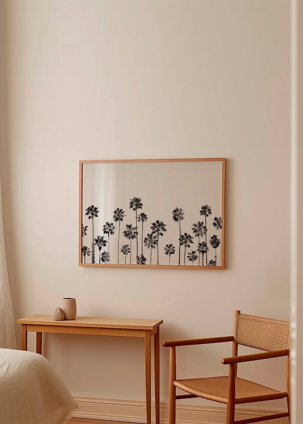 Botanický tisk palem černobílý