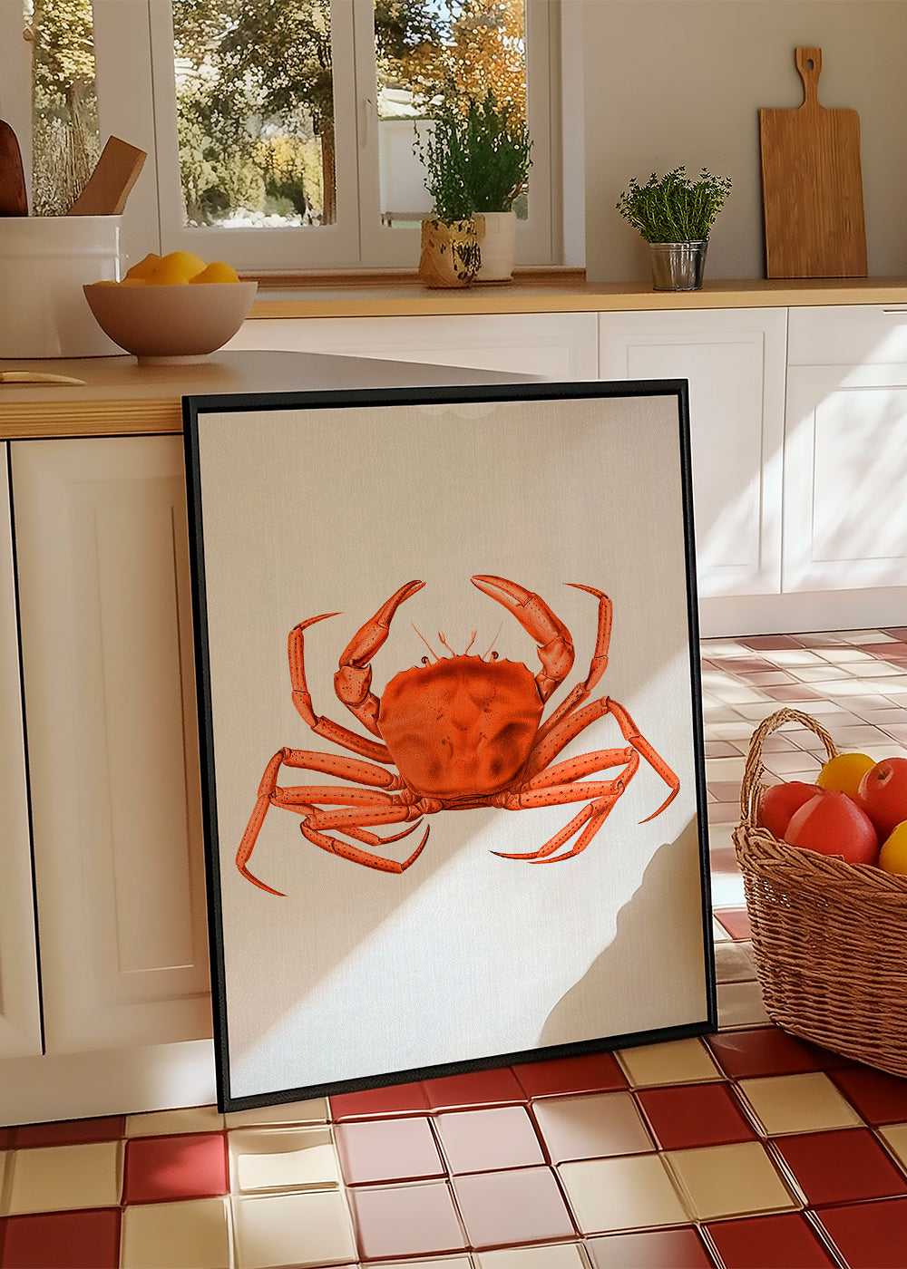 Obraz krab akvarel oranžový