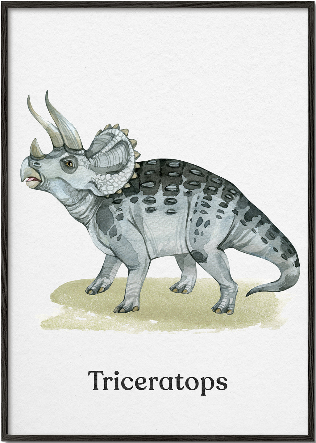 Dílo Triceratops akvarelová ilustrace