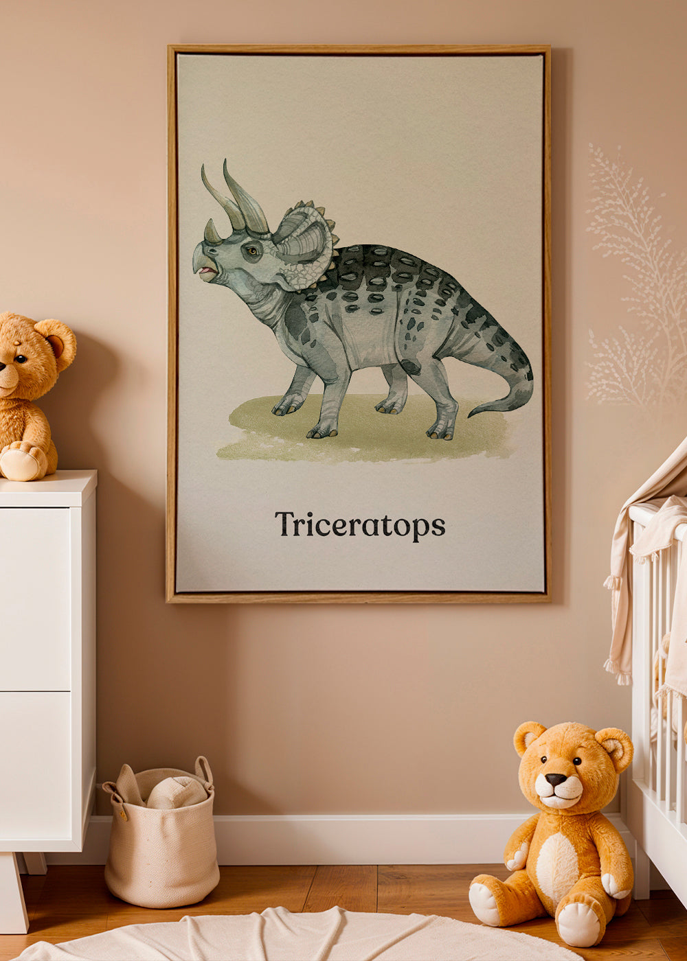 Dílo Triceratops akvarelová ilustrace