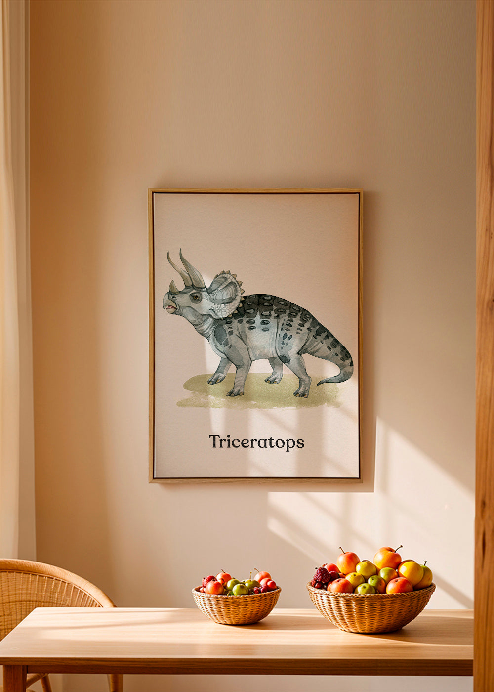Dílo Triceratops akvarelová ilustrace