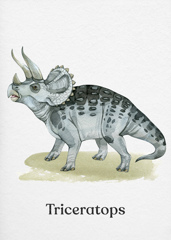 Dílo Triceratops akvarelová ilustrace