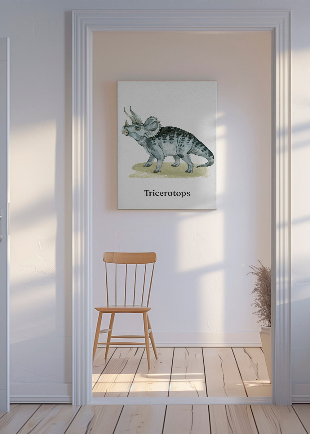 Dílo Triceratops akvarelová ilustrace