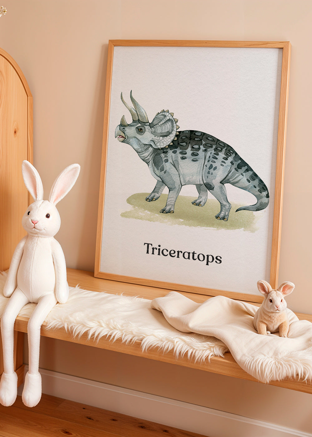 Dílo Triceratops akvarelová ilustrace
