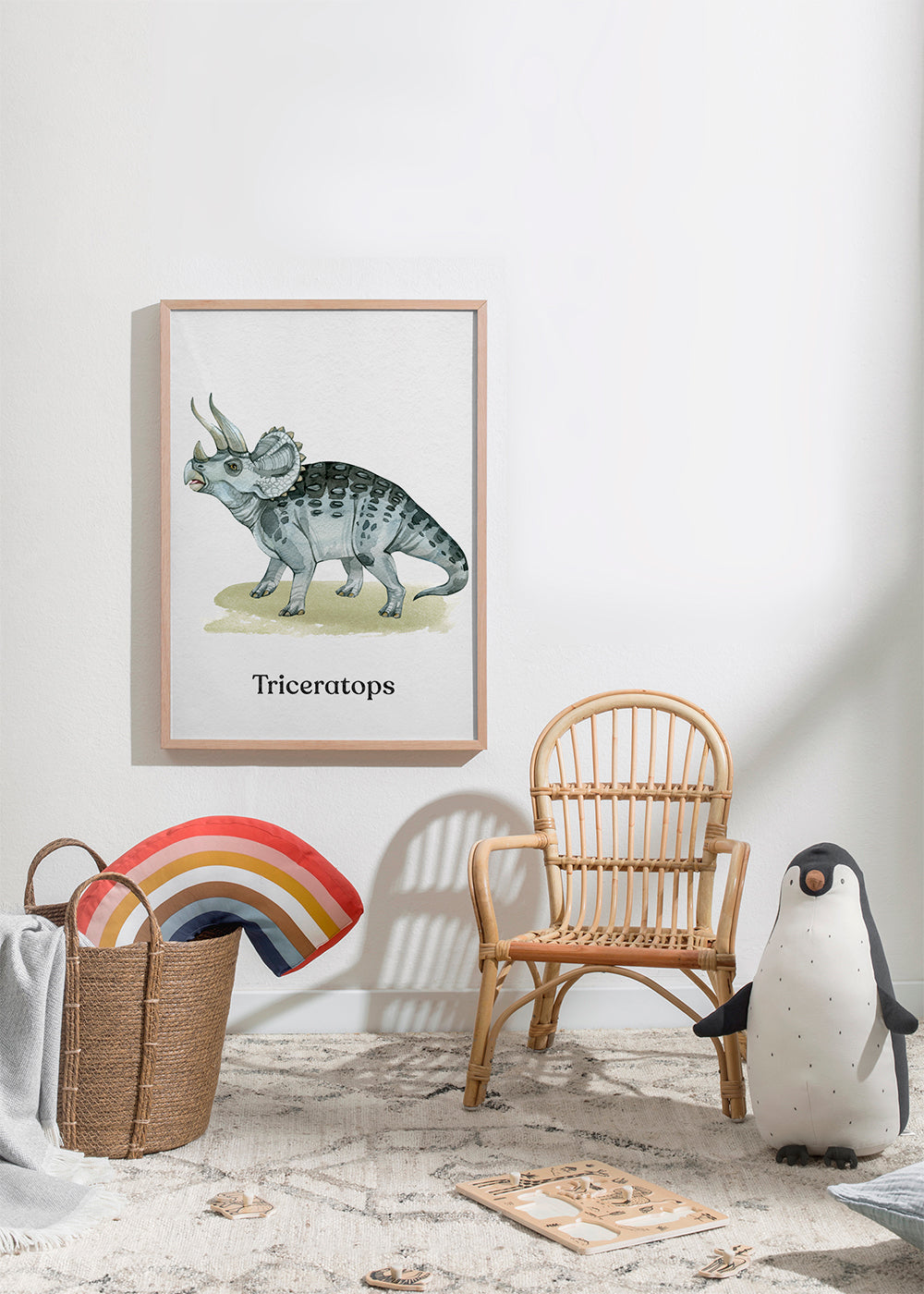 Dílo Triceratops akvarelová ilustrace