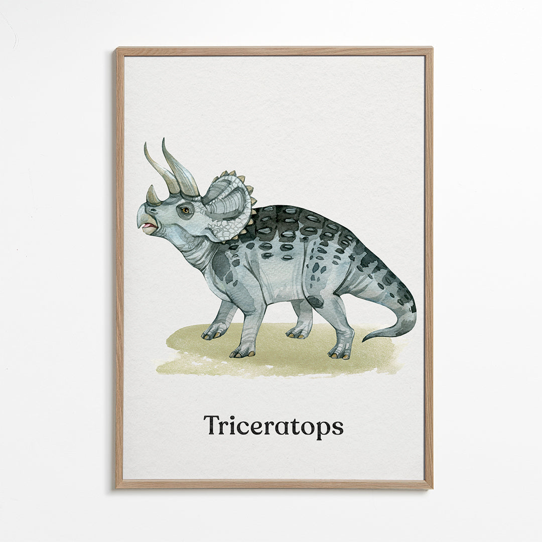 Dílo Triceratops akvarelová ilustrace